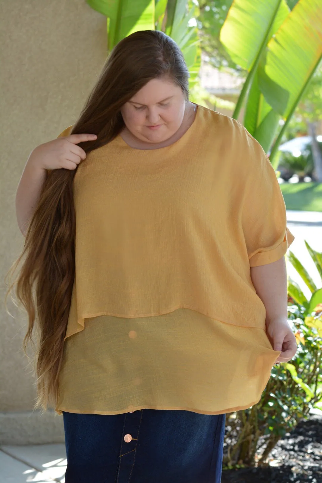 Isabel Curvy Mustard Top