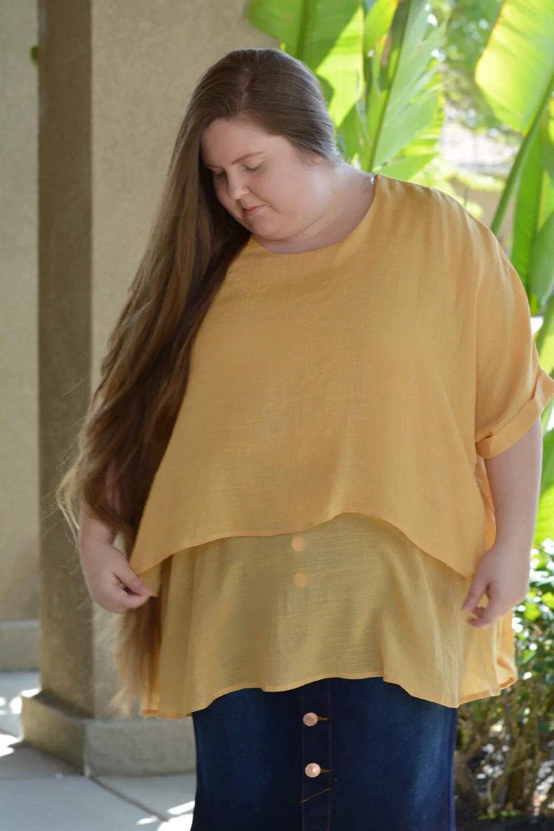 Isabel Curvy Mustard Top