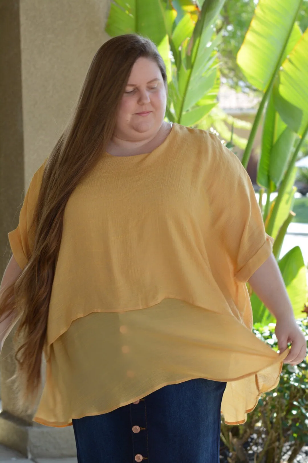 Isabel Curvy Mustard Top