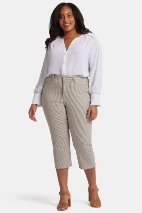 Joni Relaxed Capri Jeans In Plus Size - Sandbar Stripe