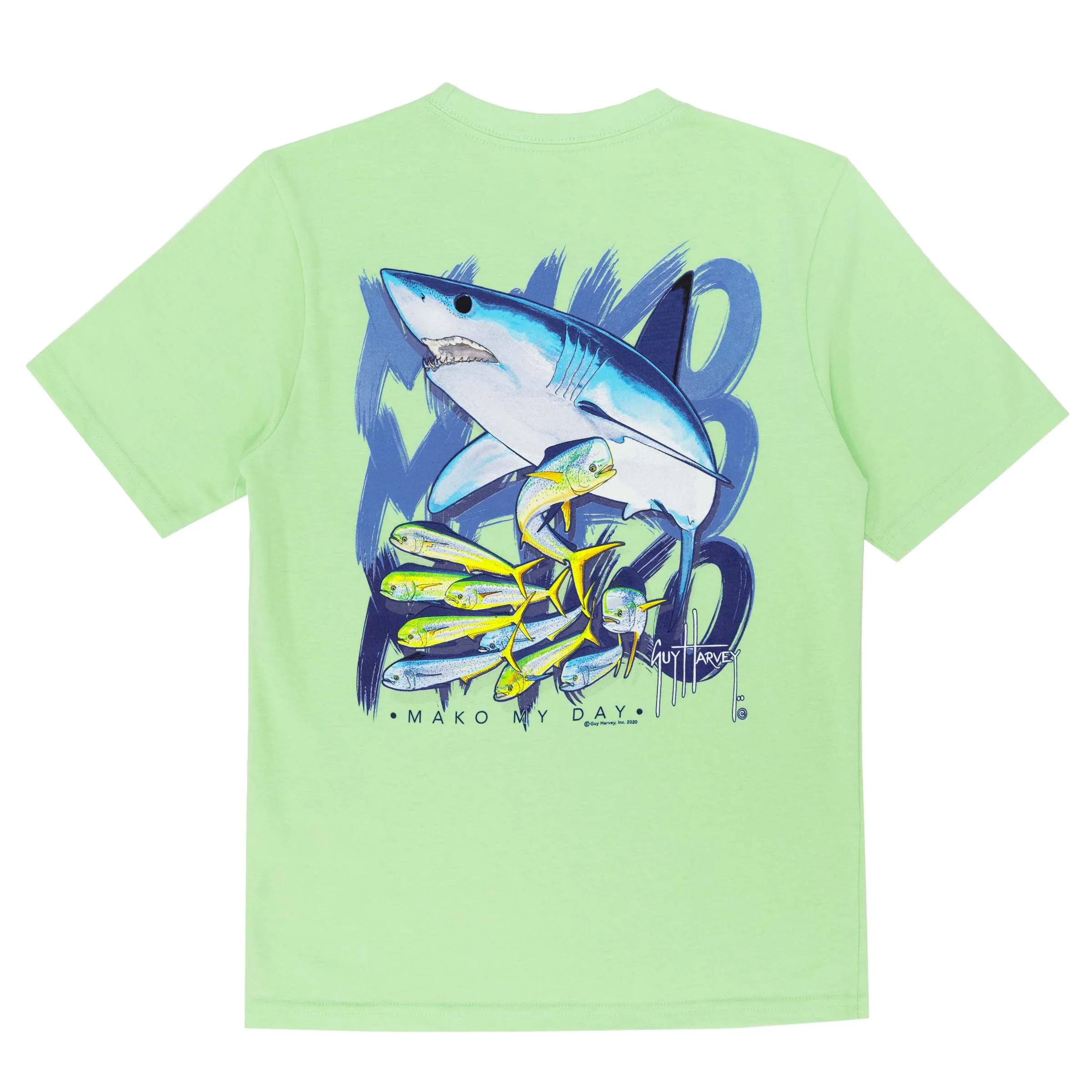 Kids Blue Pointer Short Sleeve Green T-Shirt