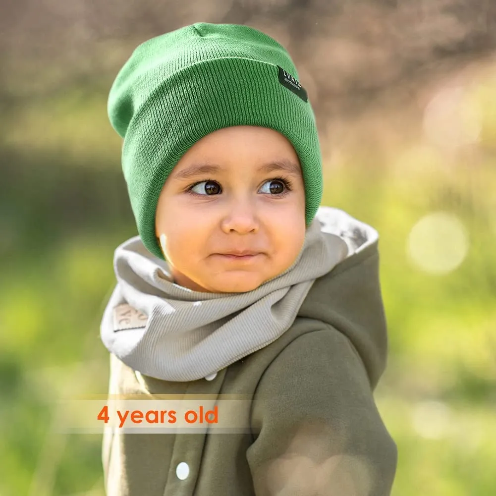 Kids Winter Satin Lined Beanie Hats(2-10 Years)