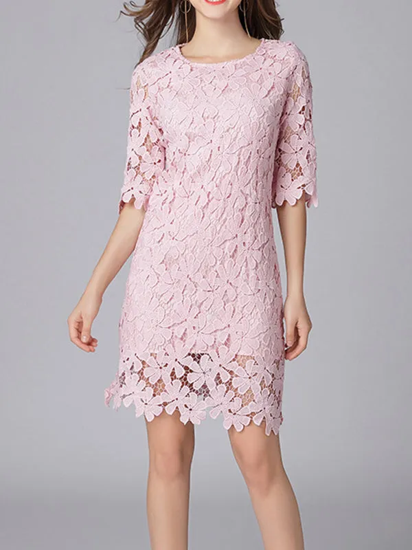 Linking Floral Lace Dress