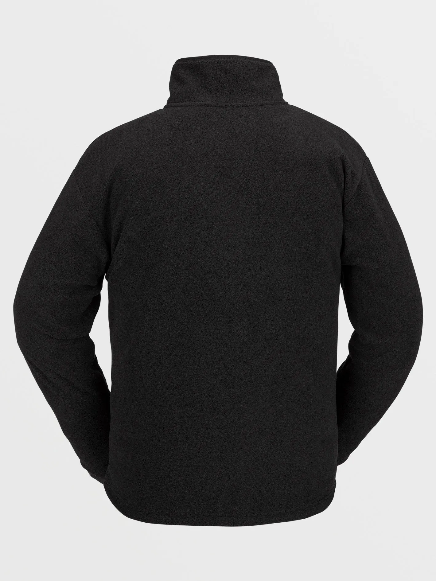 Mens Polar Fleece Mock 1/2 Zip Pullover - Black