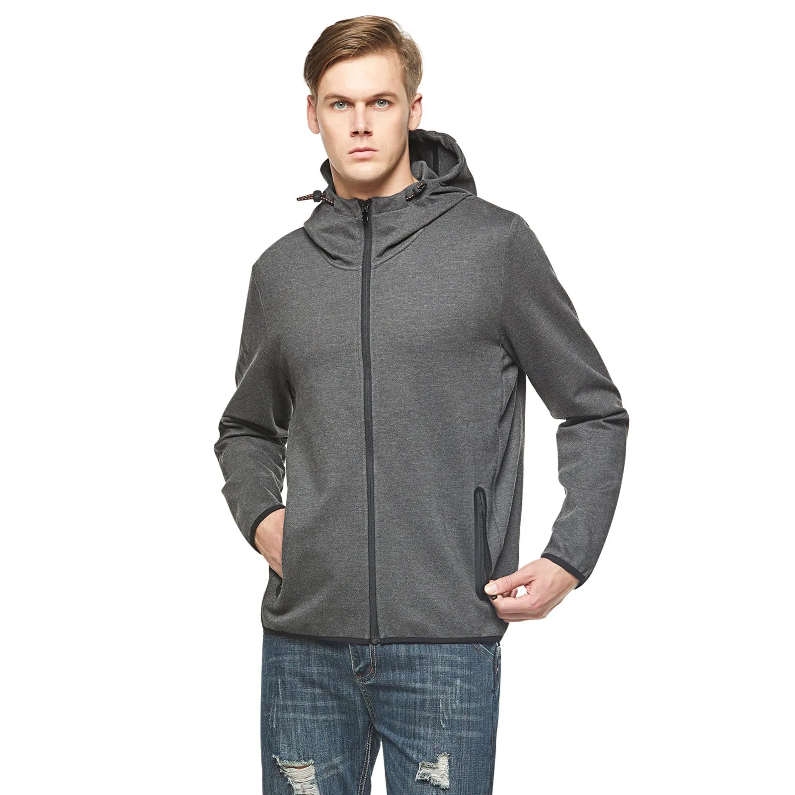 Mens Scuba Knit Zip-Up Hoodie