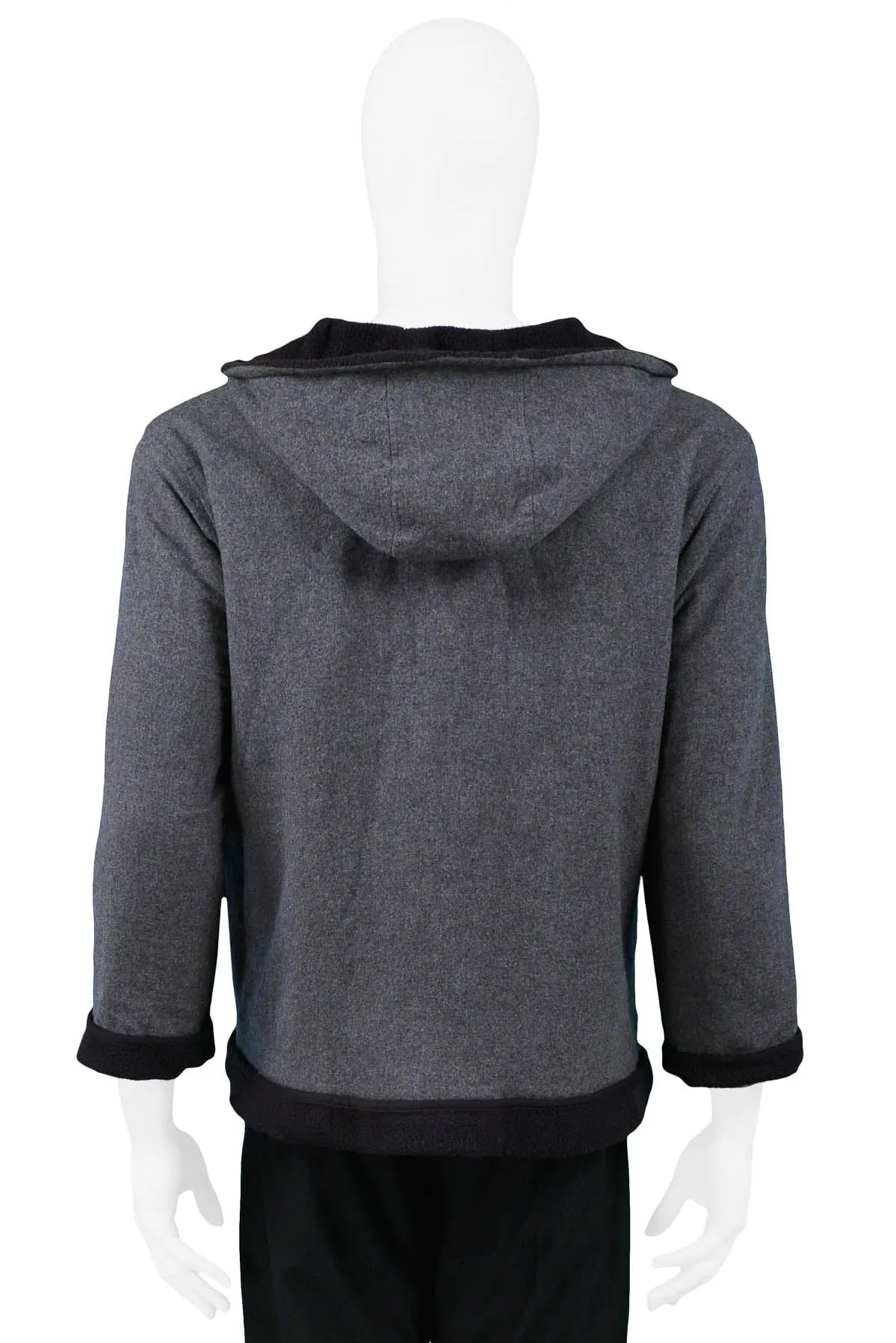 MIU MIU GREY FLEECE HOODED SWEAT JACKET