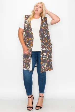 Multi Print Leopard Print Vest