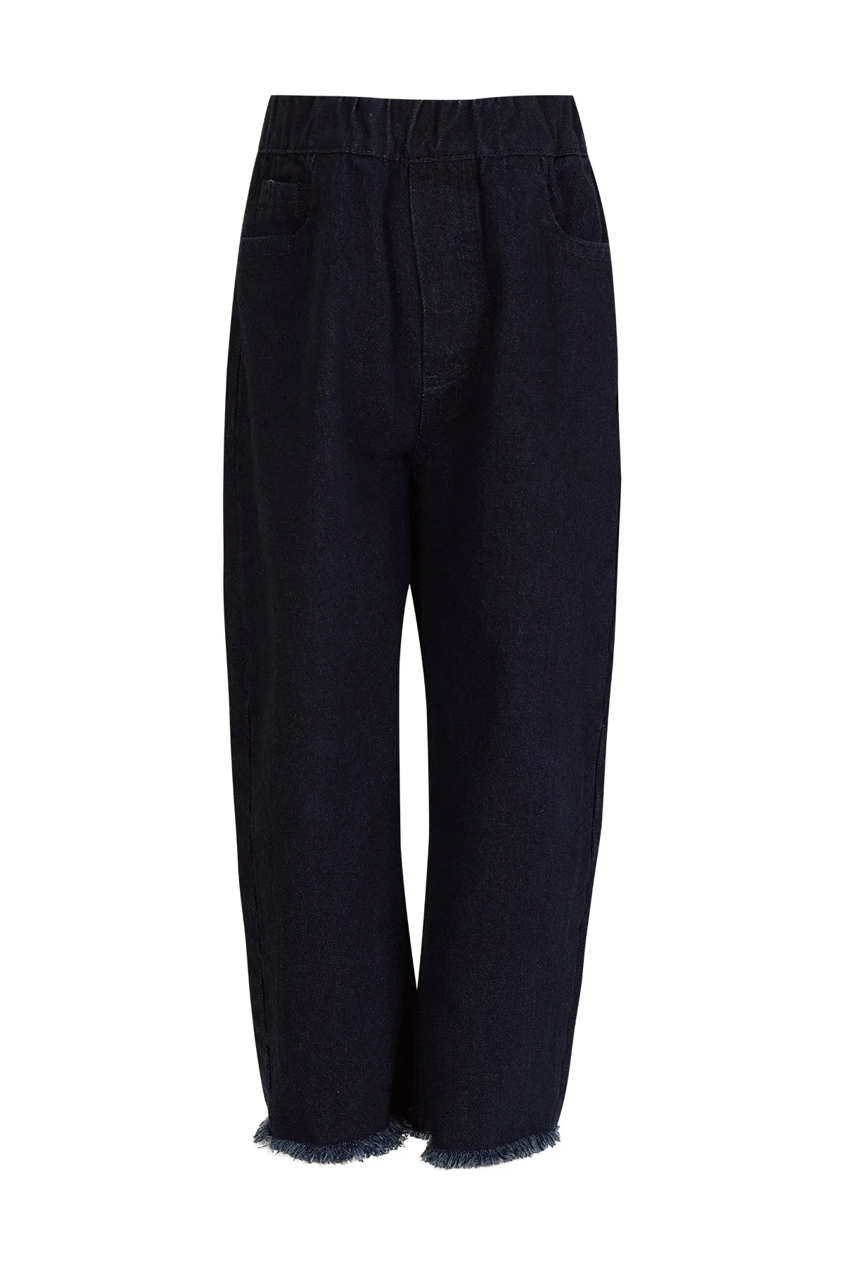 NAVY DENIM BAGGY TROUSERS