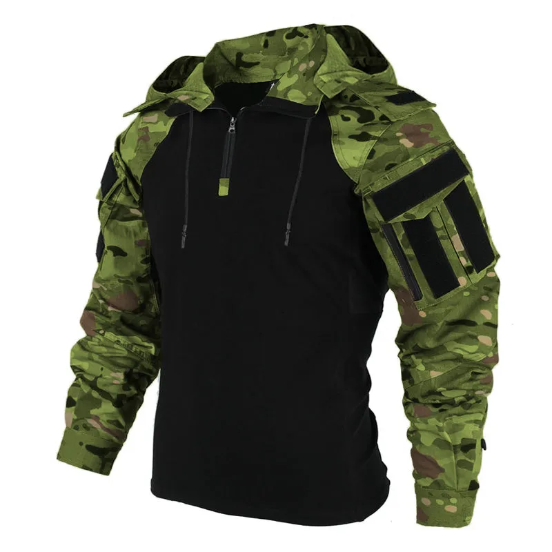 Outdoor Combat Hooded Long Sleeve Men's T-shirt