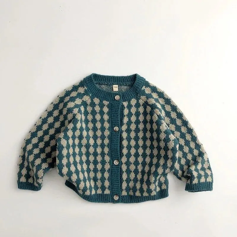 Patterned Button Down Knit Cardigan