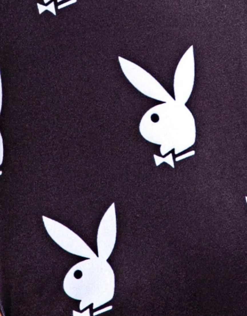 PLAYBOY SLUMBER BUNNY ROMPER- BLK/WHT