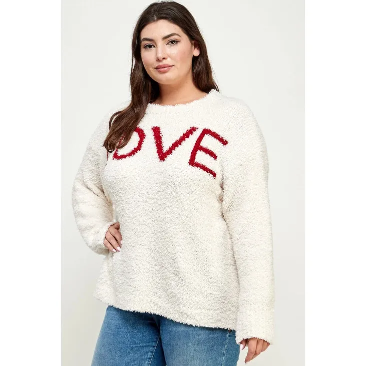 Plus Size Pullover Love Sweater