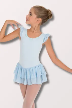 Princess Aurora Flutter Sleeve Leotard Dress - Light Blue