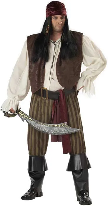 Rogue Pirate Plus Size Mens Fancy Dress Costume