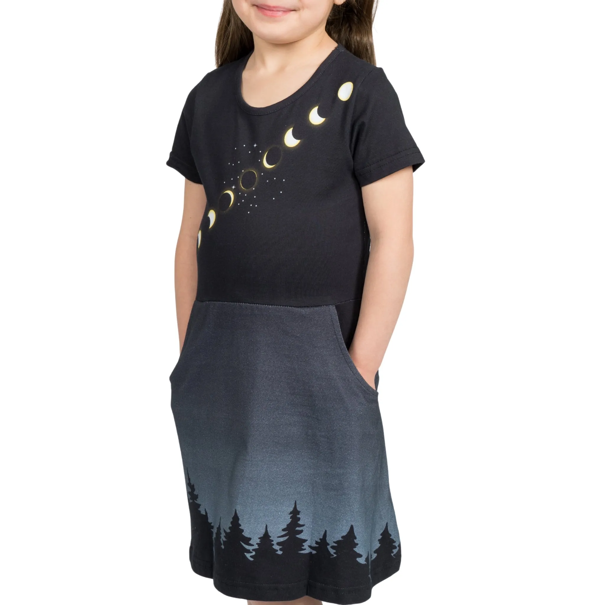 Solar Eclipse Kids A-Line Dress