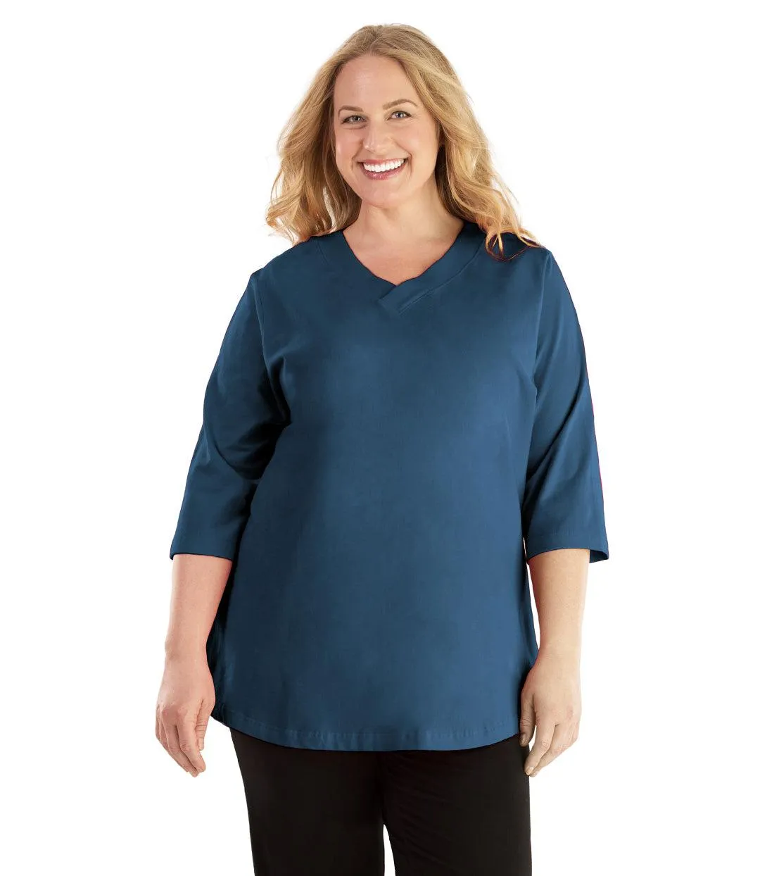 Stretch Naturals Vee Neck Top - FINAL SALE