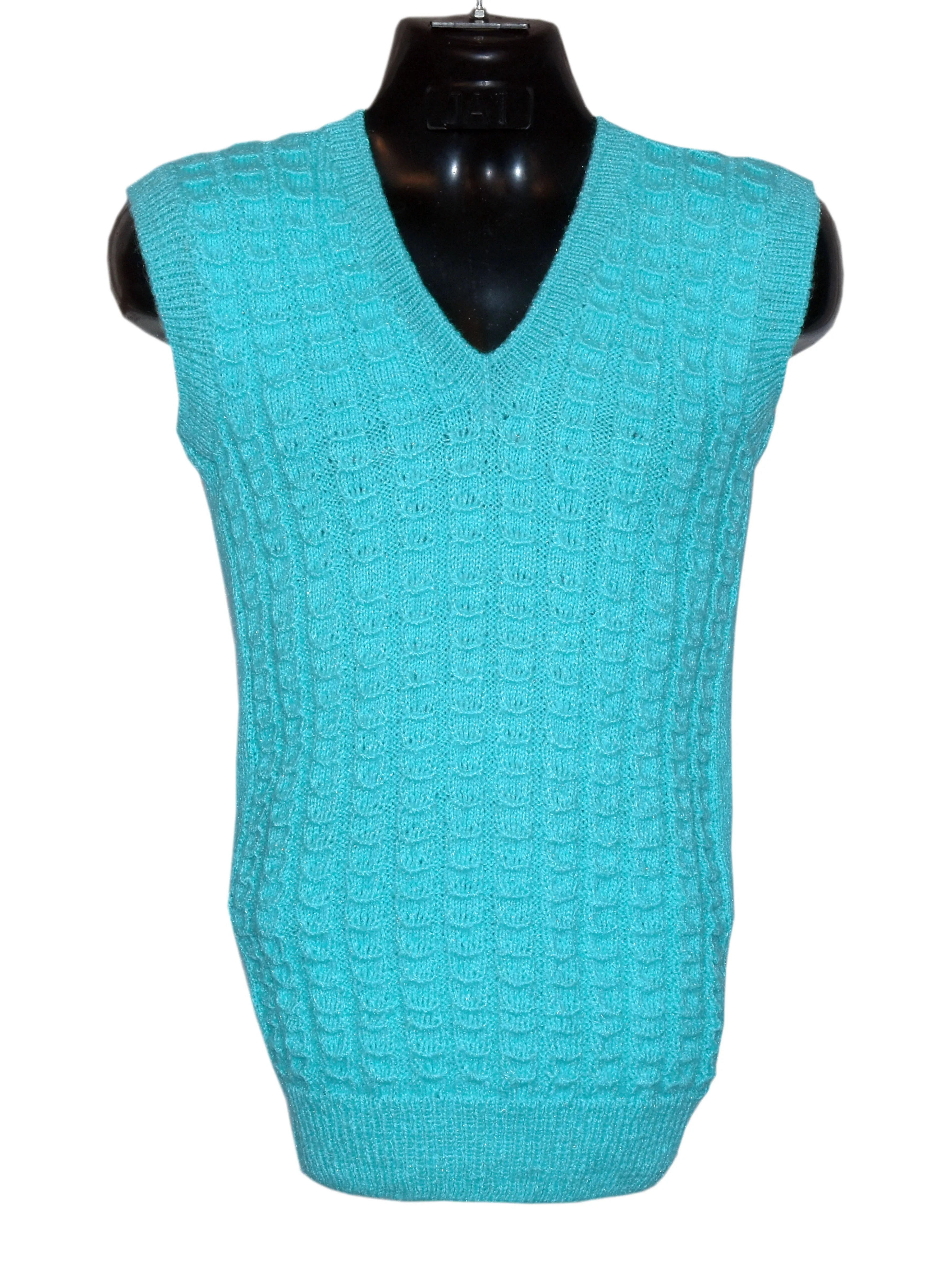 Stylish  Look With Medium Sea Green Woollen Half Sleeve Graminarts Sweater For Men