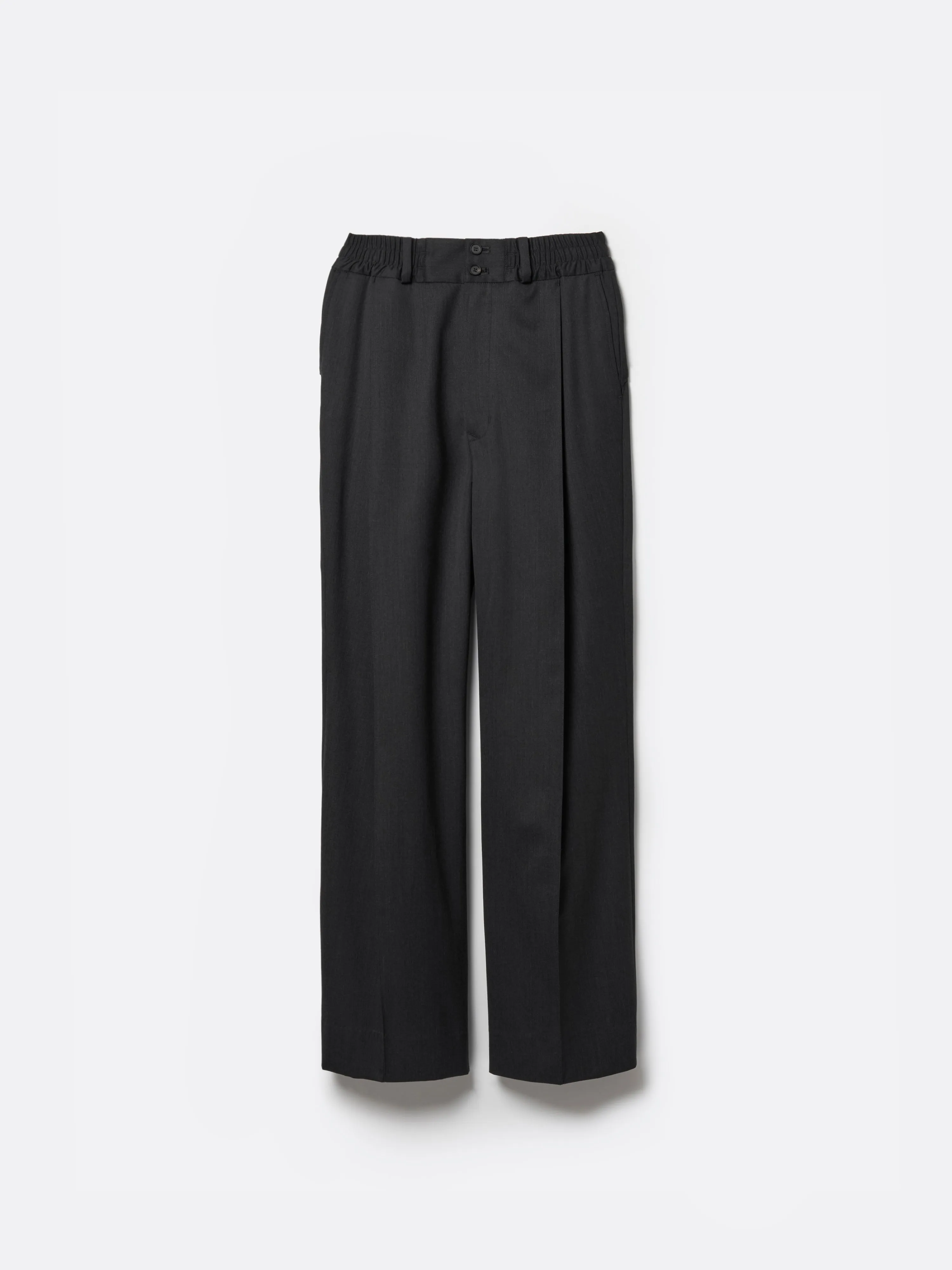 SUPER140 PINTUCK BAGGY EASY TROUSERS .12【TENEBROSO GREY】