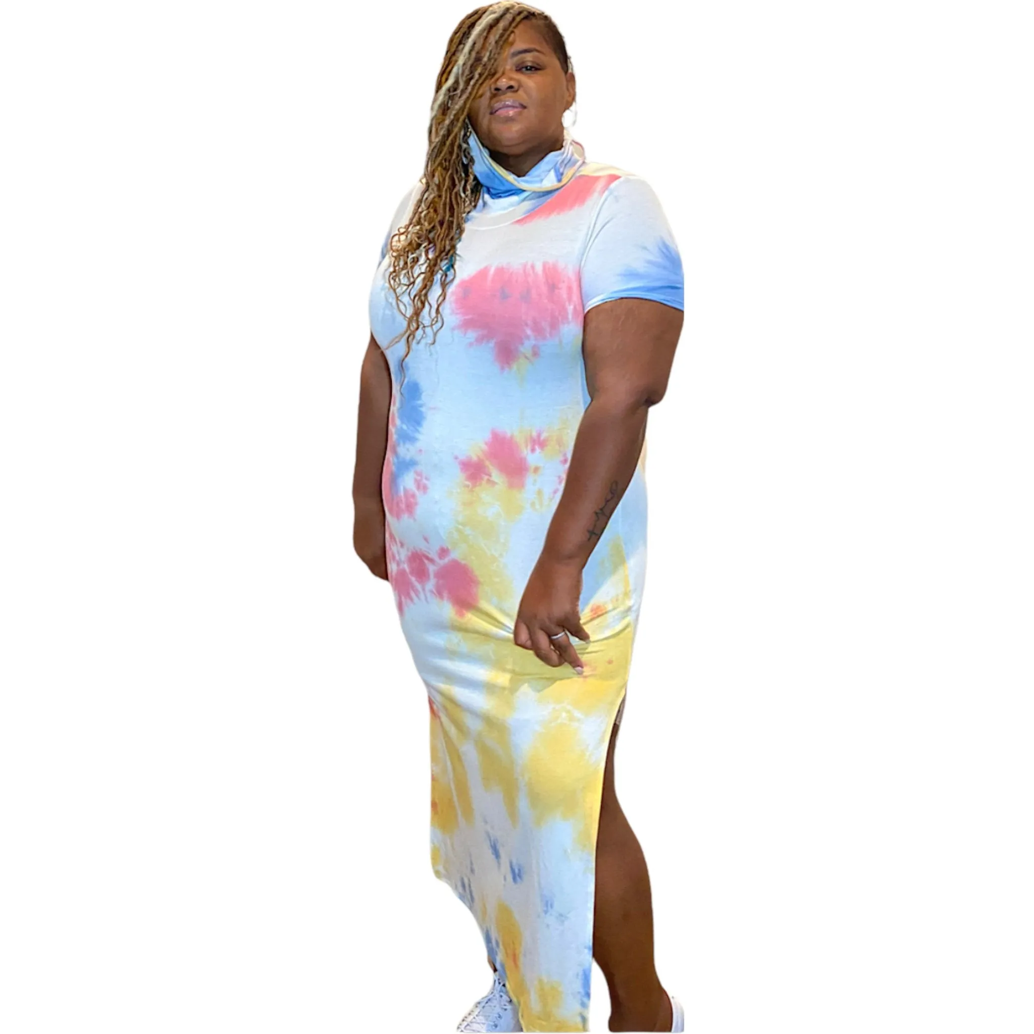 The Cara Tie Dye Dress With Attached Mask