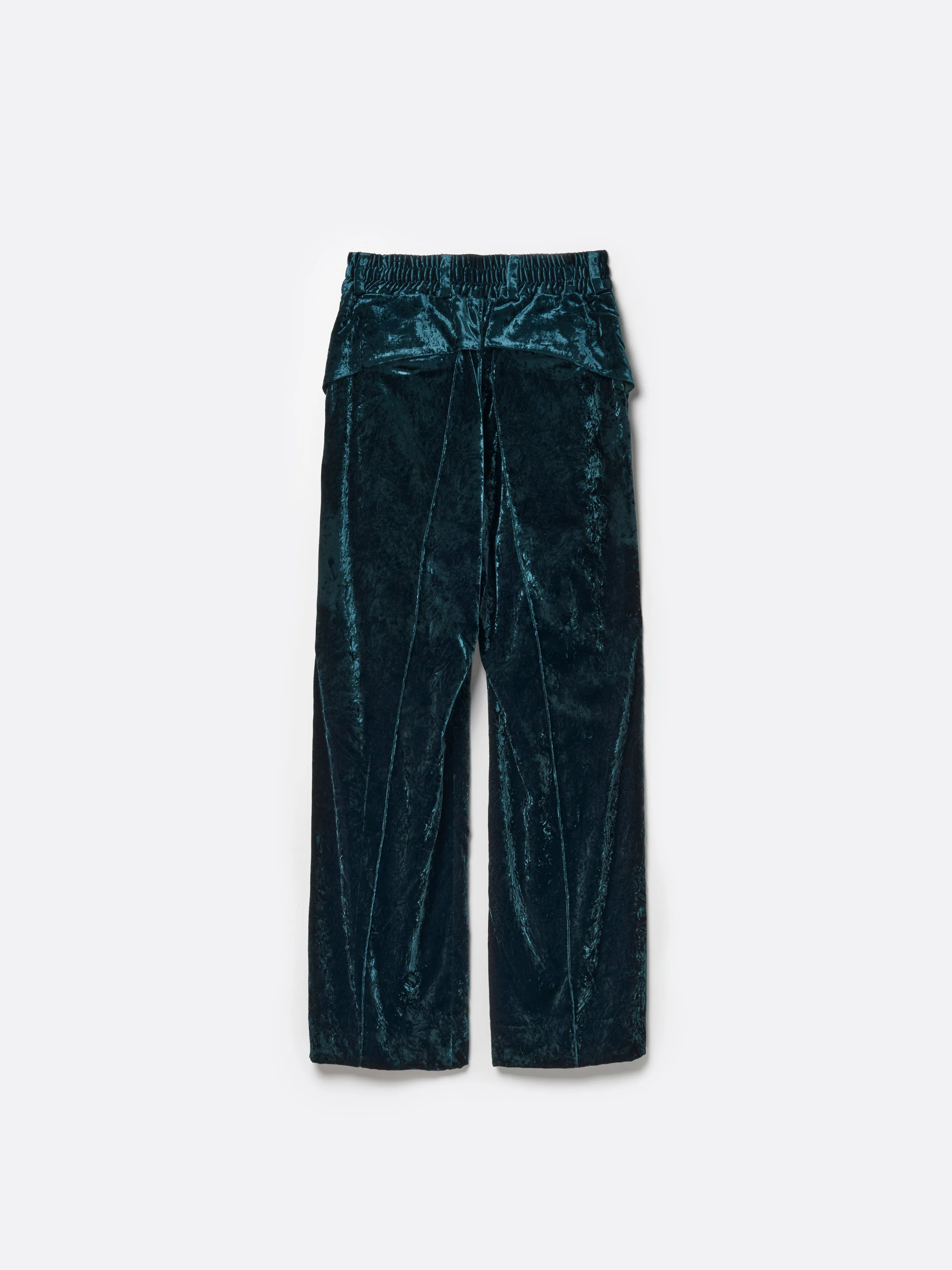 VELVET PINTUCK BAGGY EASY TROUSERS .12【GREEN】