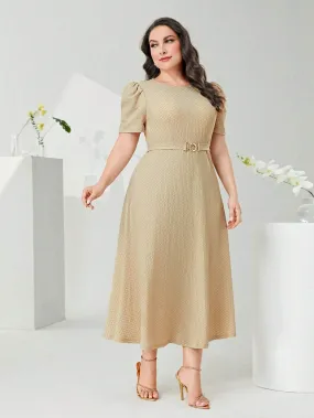 Vestido Com Cinto  Plus Size - Blythe