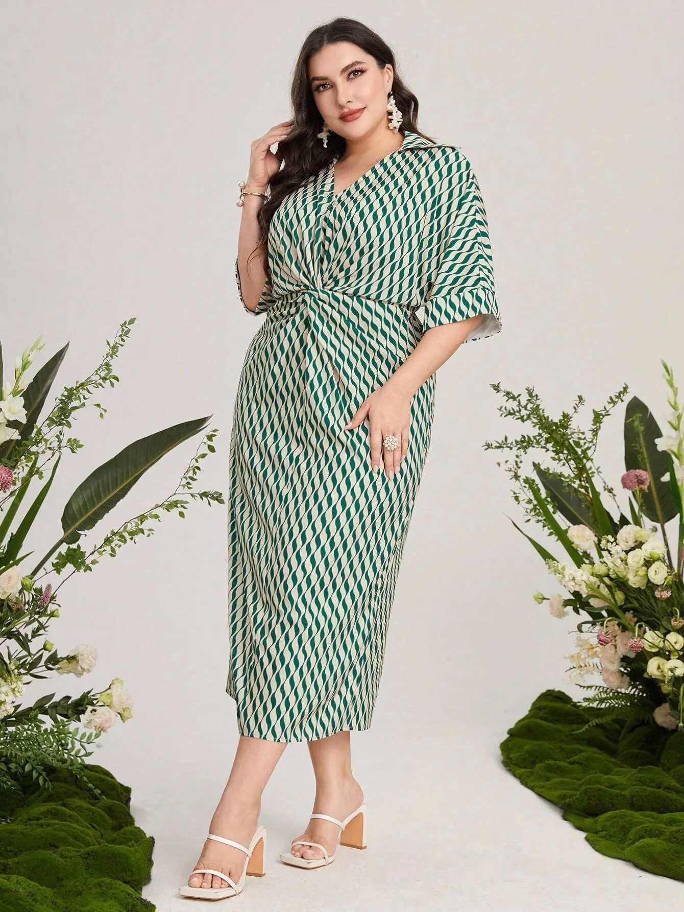 Vestido Verde Midi Plus Size - Zara