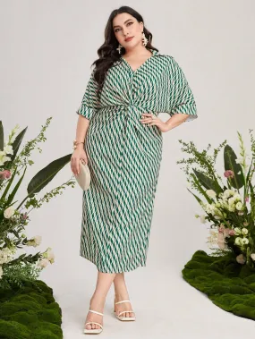 Vestido Verde Midi Plus Size - Zara