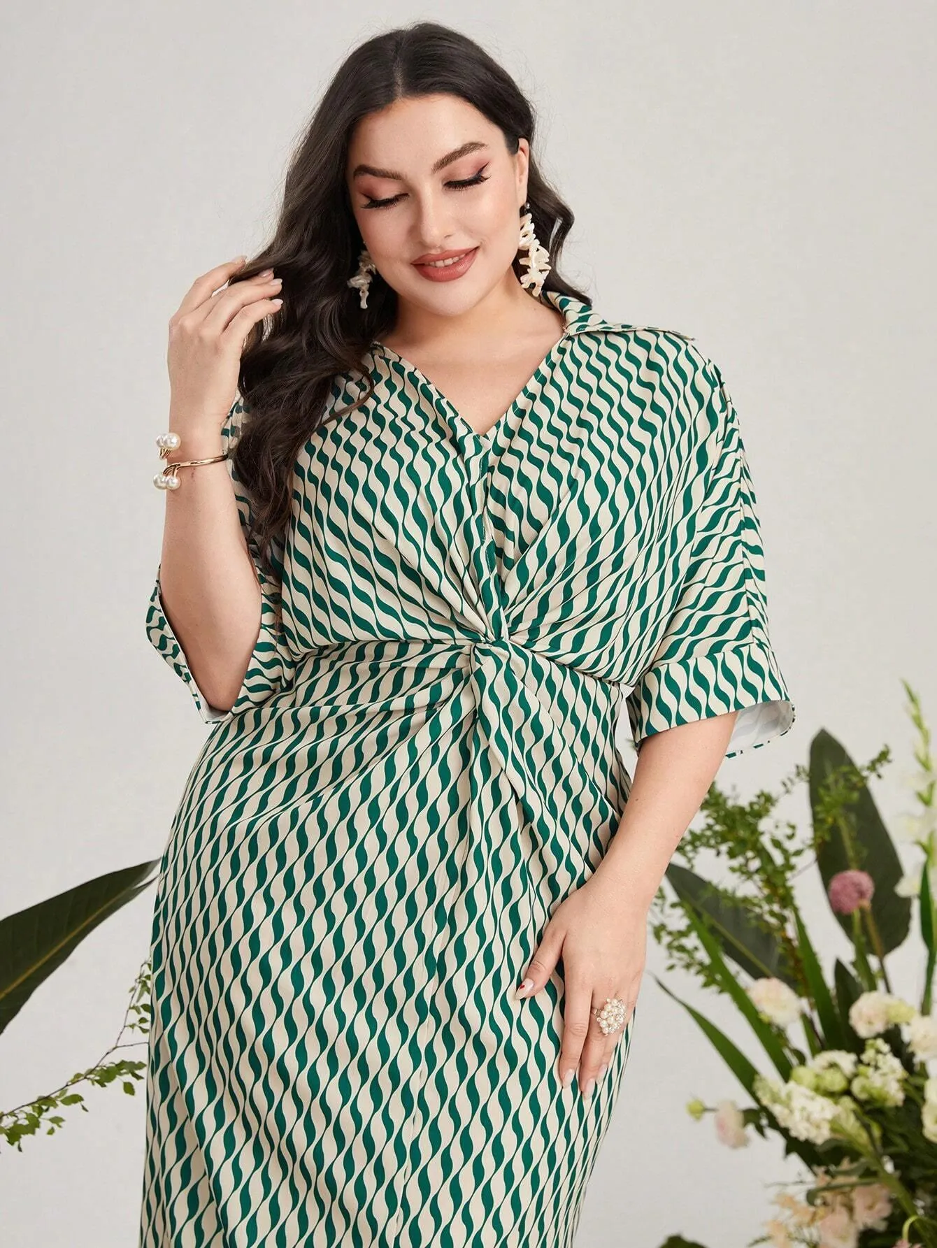 Vestido Verde Midi Plus Size - Zara