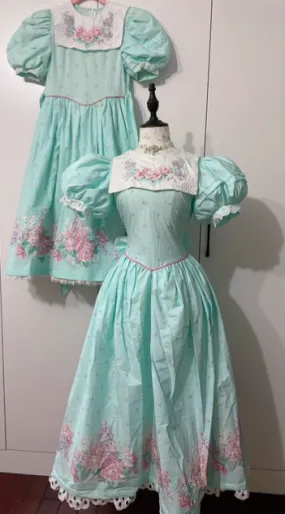 Vintage Remake Princess Puff Sleeves Dress