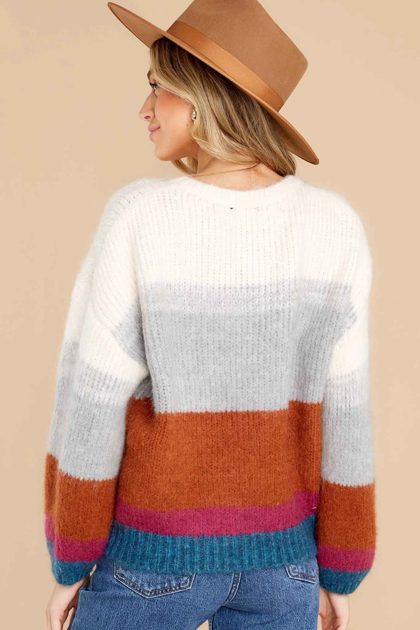 Waiting Game Ivory Multi Stripe Sweater