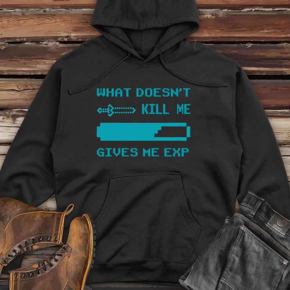 What Doesn't Kill Me Gives Me Exp Midweight Hooded Sweatshirt