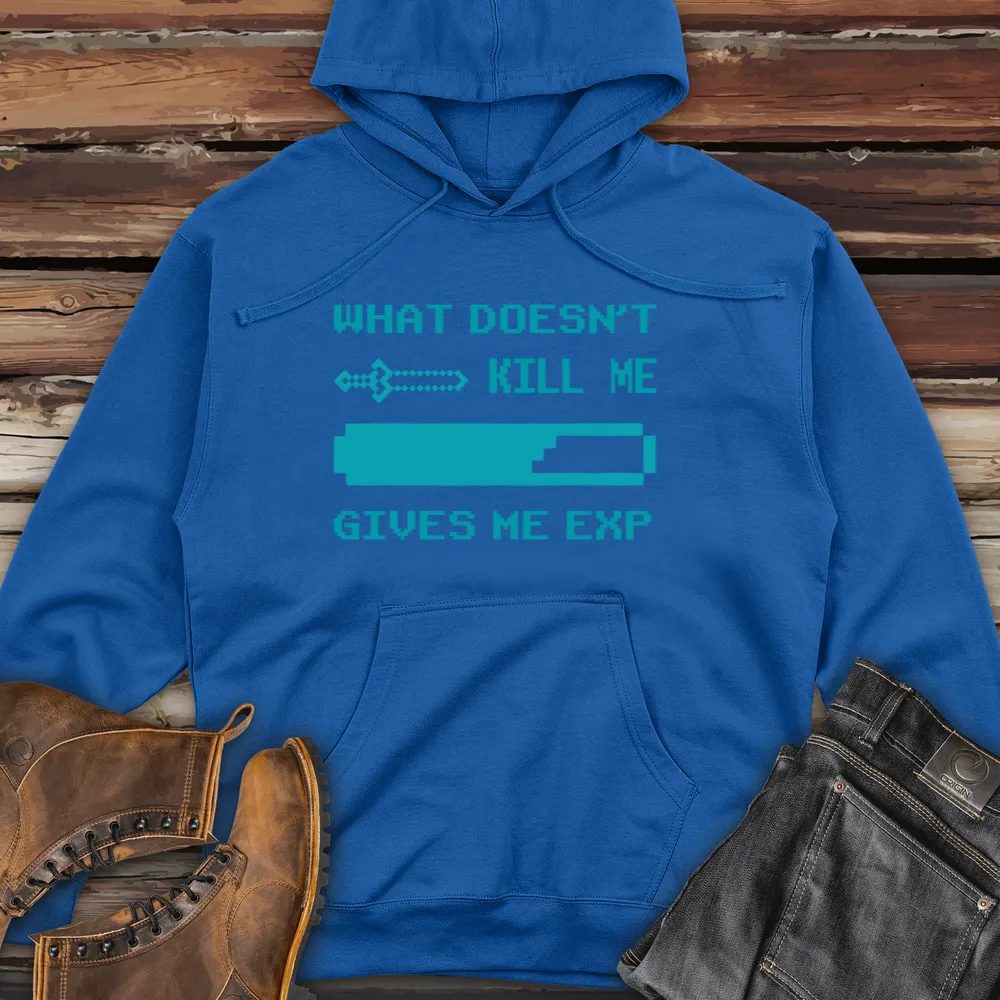 What Doesn't Kill Me Gives Me Exp Midweight Hooded Sweatshirt