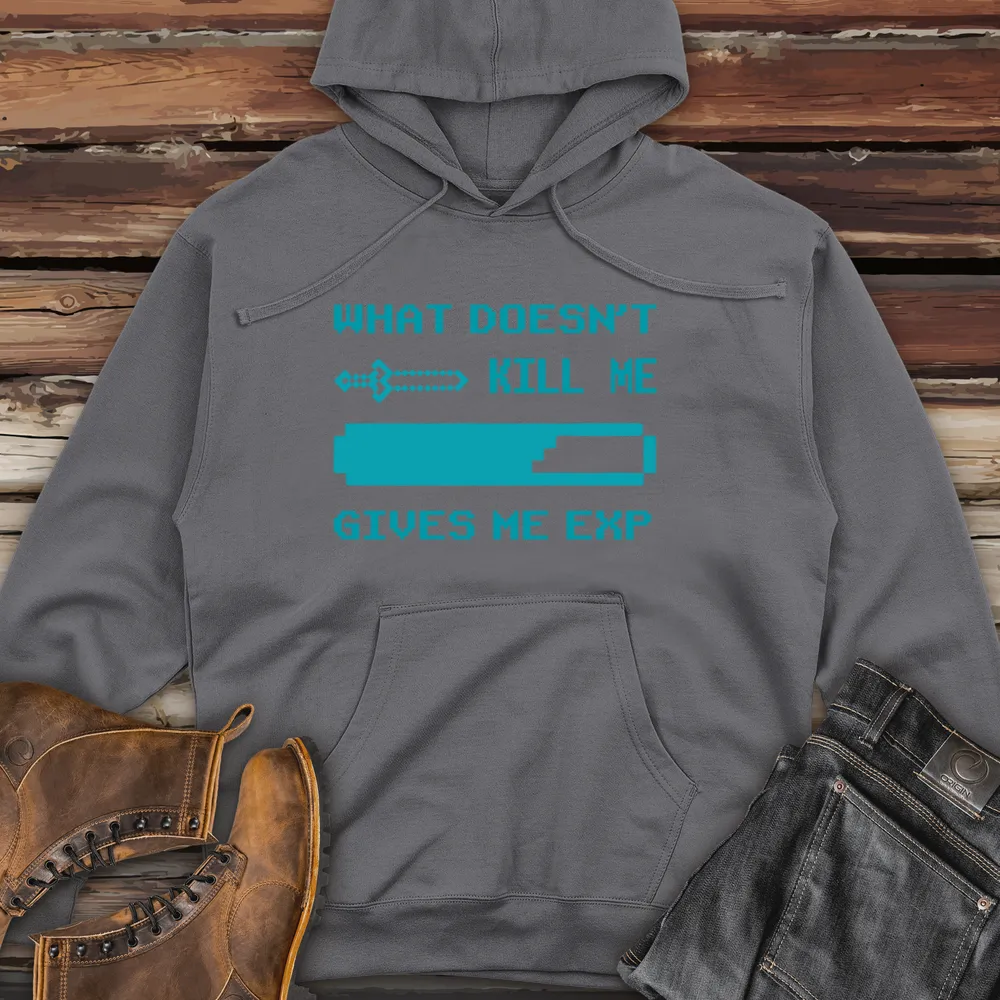 What Doesn't Kill Me Gives Me Exp Midweight Hooded Sweatshirt