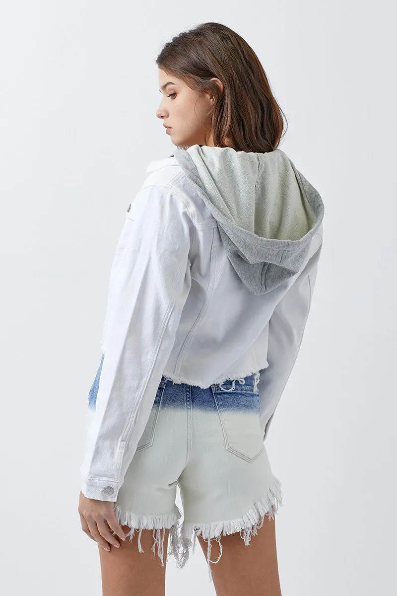 White Denim Raw Edge Jacket