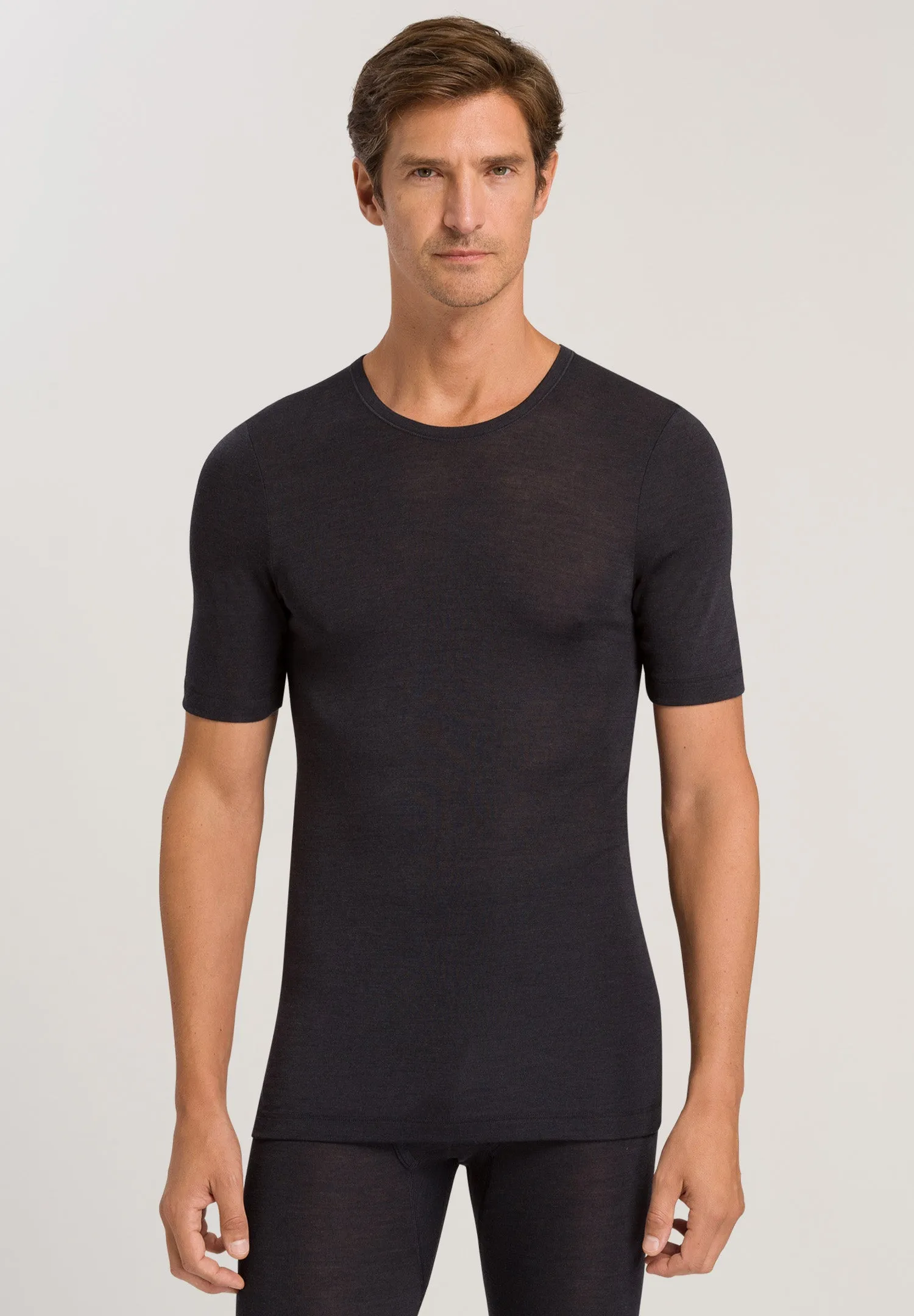 Woolen Silk M Thermal Fitted T-Shirt | Anthrazit 73401-176