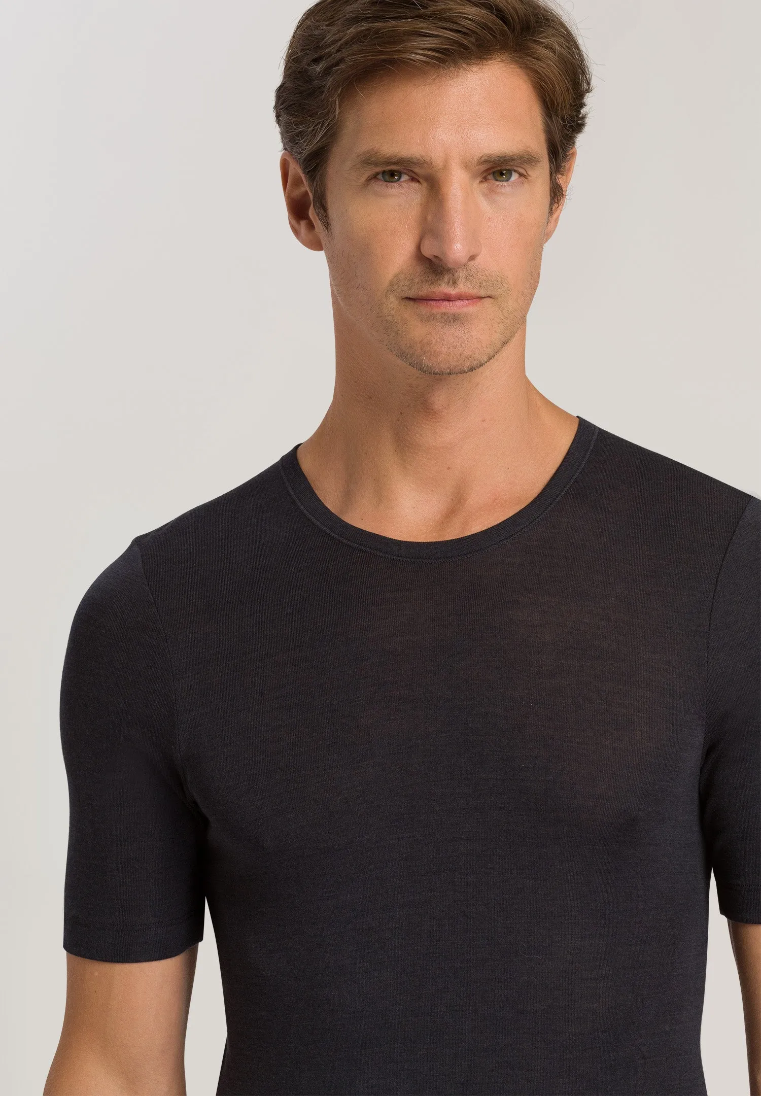 Woolen Silk M Thermal Fitted T-Shirt | Anthrazit 73401-176