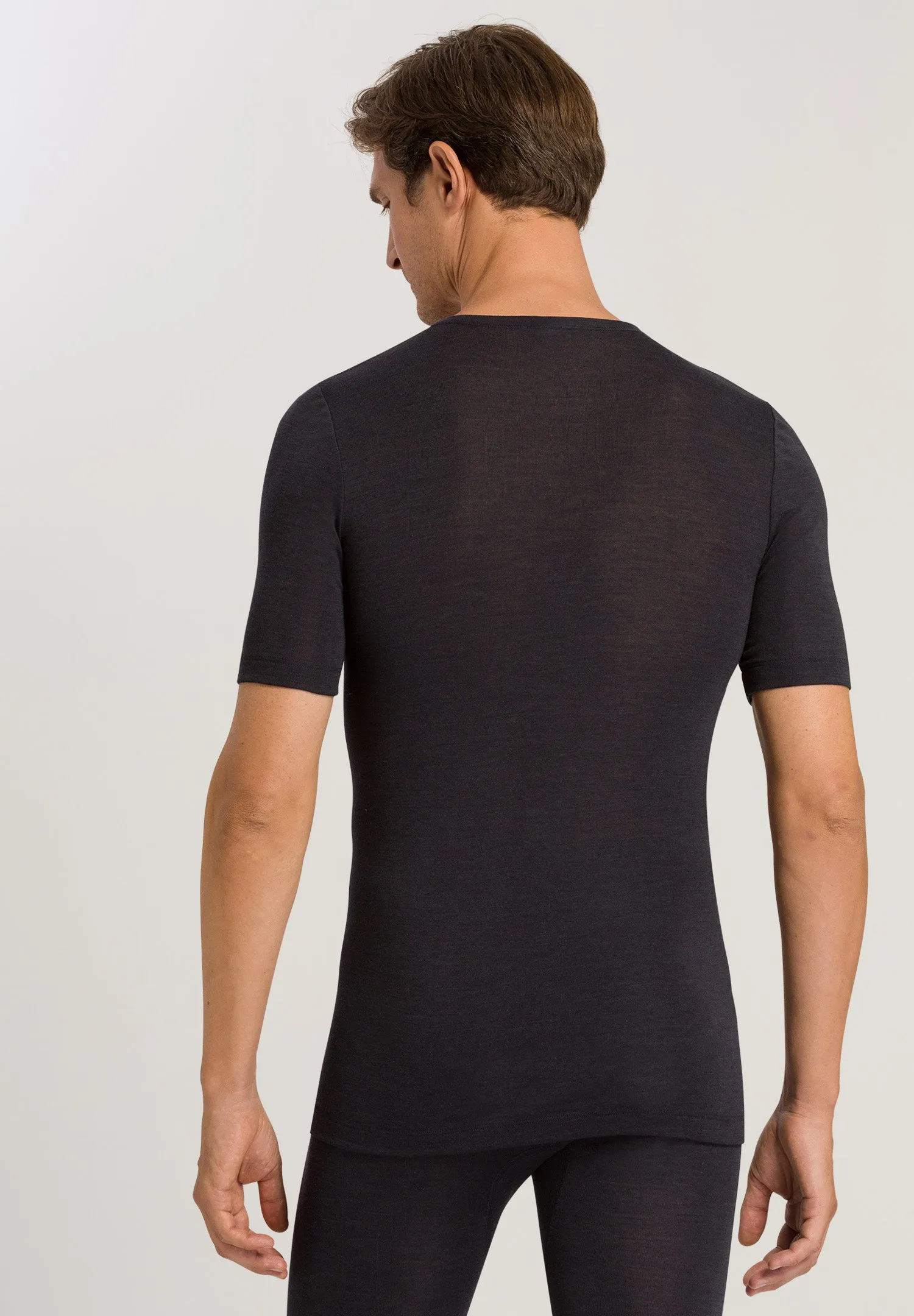 Woolen Silk M Thermal Fitted T-Shirt | Anthrazit 73401-176