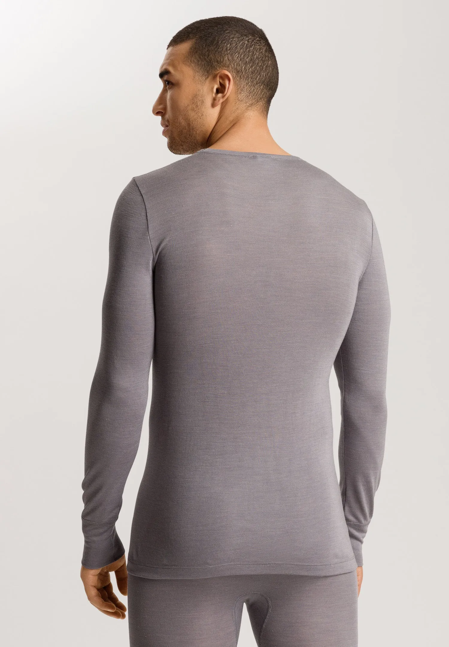 Woolen Silk M 	wool And Silk Fitted Top | Nordic Grey 73402-2686