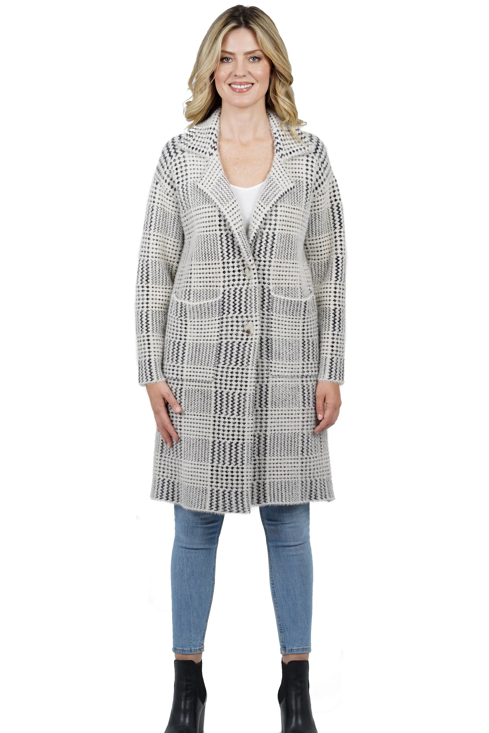 Zendaya Below Knee Length Coat w/ Patch Pockets